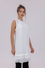 HLD Chiffon Pleated Inner Tunic White