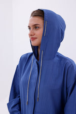 NSH Zipup Hoodied Cape Indigo