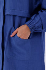 NSH Zipup Hoodied Cape Indigo