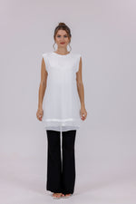 HLD Chiffon Front Inner Tunic White