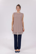 HLD Chiffon Front Inner Tunic Mink