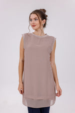 HLD Chiffon Front Inner Tunic Mink
