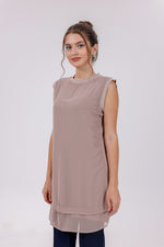 HLD Chiffon Front Inner Tunic Mink