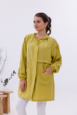 NSH Zipup Hoodied Cape Oil Green