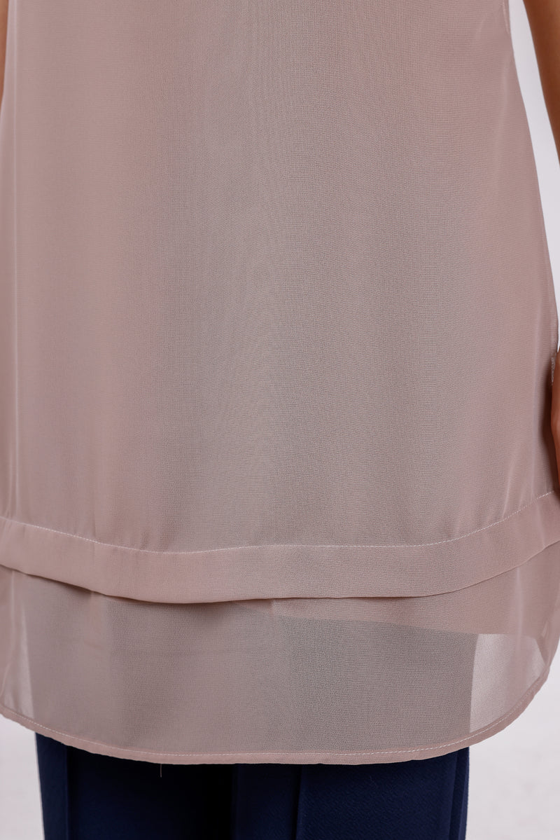 HLD Chiffon Front Inner Tunic Mink