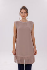 HLD Chiffon Pleated Inner Tunic Mink