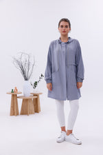NSH Zipup Hoodied Cape Gray