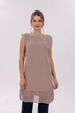 HLD Chiffon Pleated Inner Tunic Mink