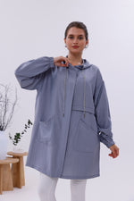 NSH Zipup Hoodied Cape Gray