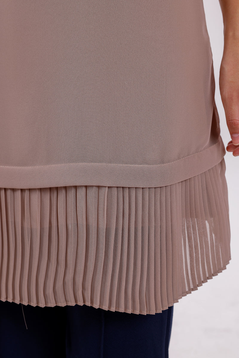 HLD Chiffon Pleated Inner Tunic Mink