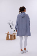 NSH Zipup Hoodied Cape Gray