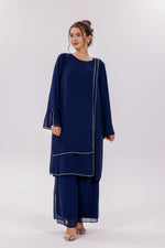 TN Melisa Chiffon Set Navy Blue