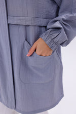 NSH Zipup Hoodied Cape Gray