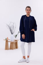 NSH Zipup Hoodied Cape Navy Blue