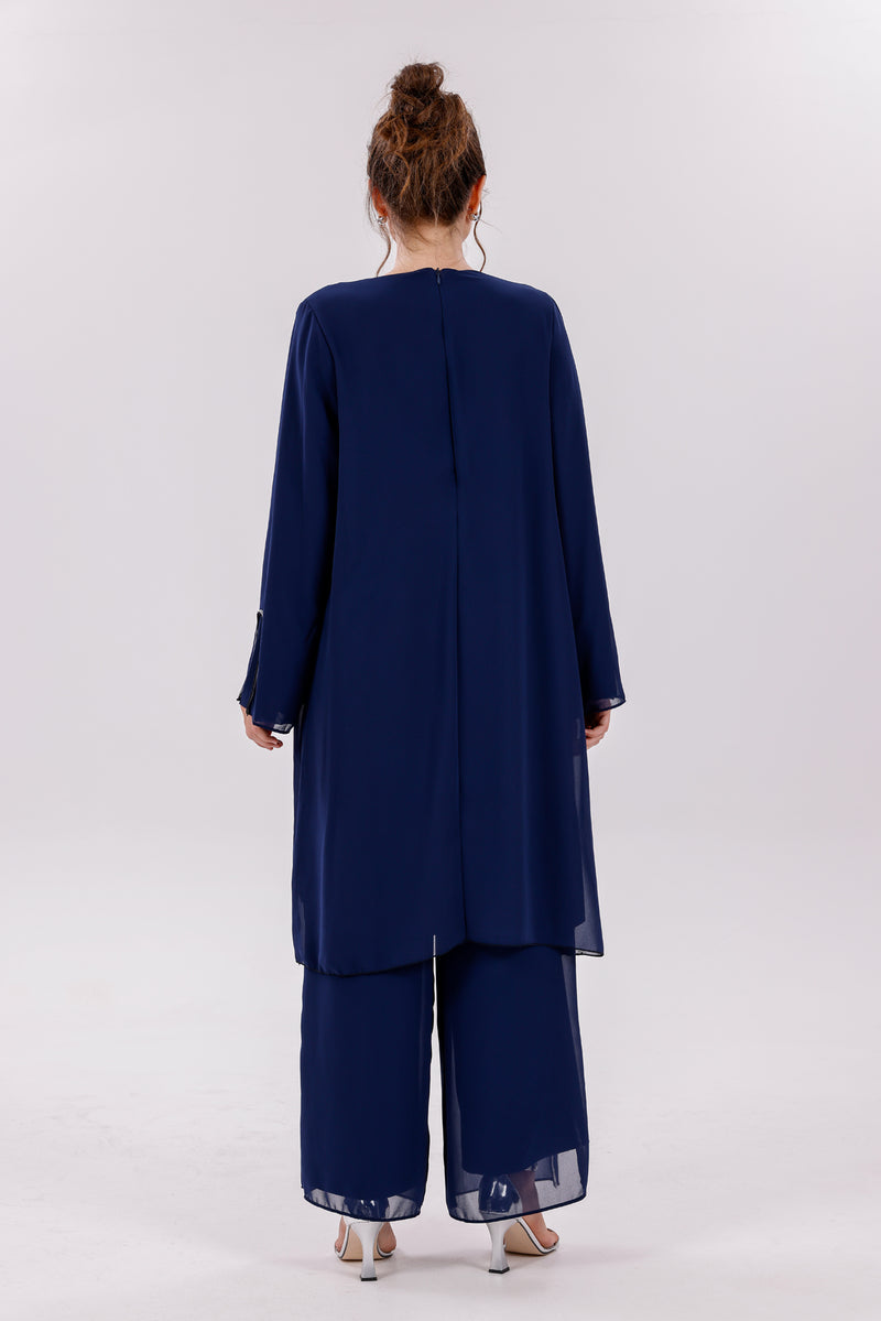 TN Melisa Chiffon Set Navy Blue