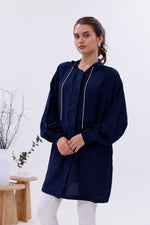 NSH Zipup Hoodied Cape Navy Blue