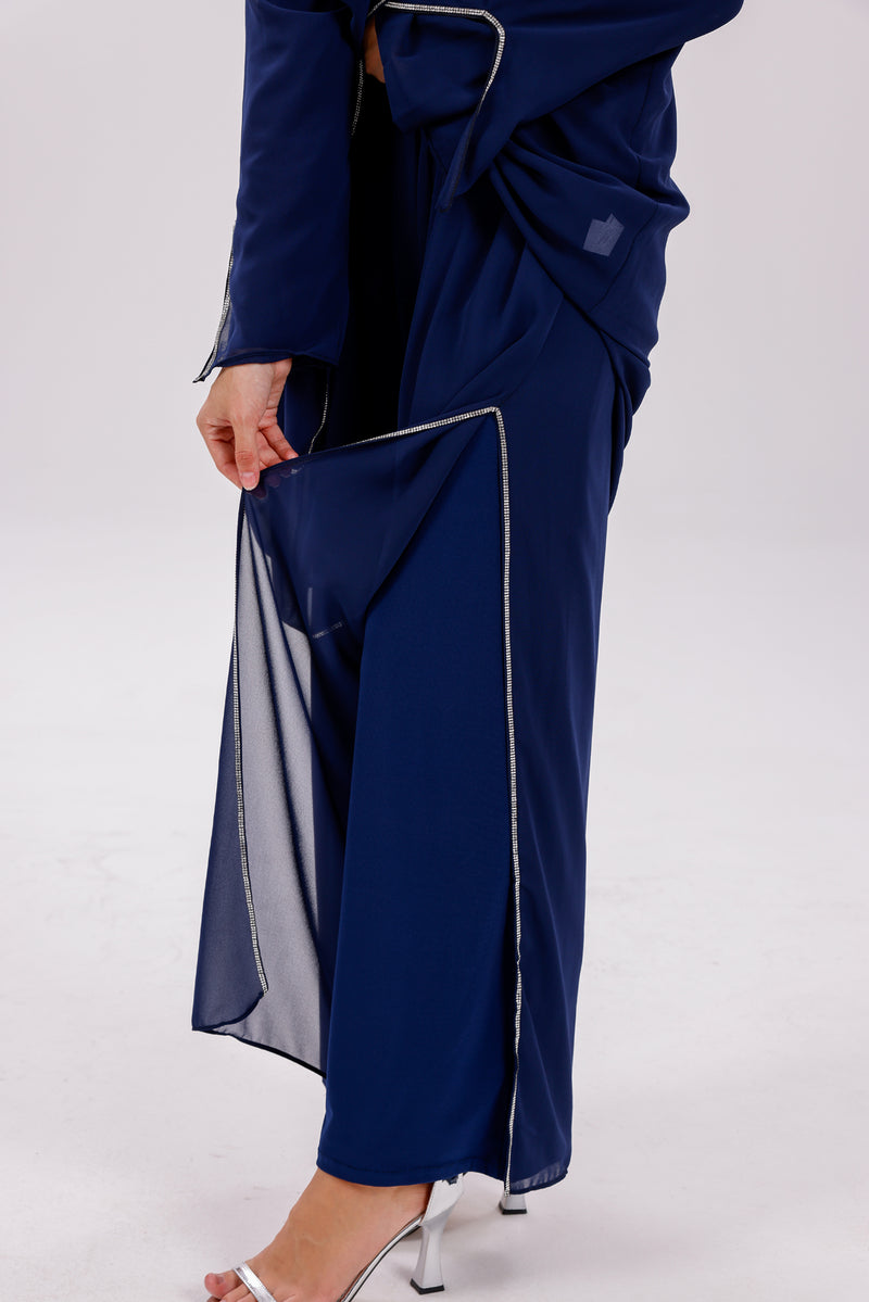TN Melisa Chiffon Set Navy Blue