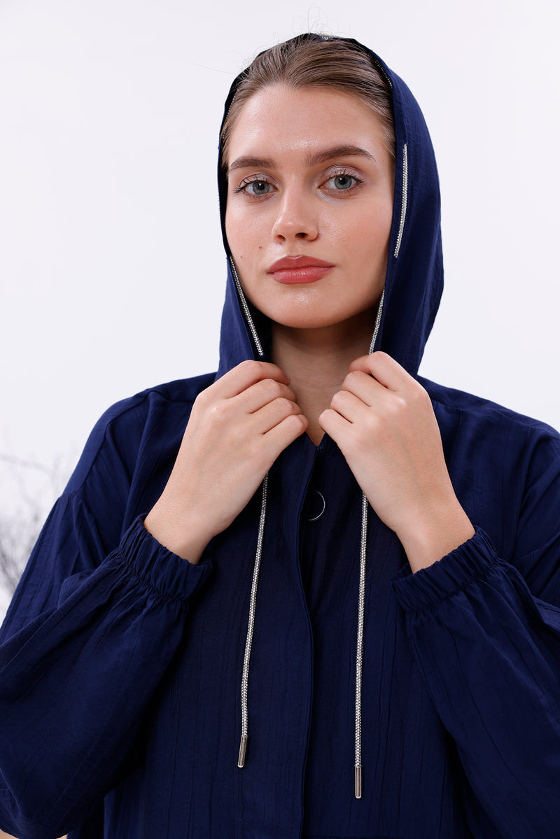NSH Zipup Hoodied Cape Navy Blue