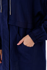 NSH Zipup Hoodied Cape Navy Blue