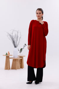 AFL Cotton Long Tunic Red