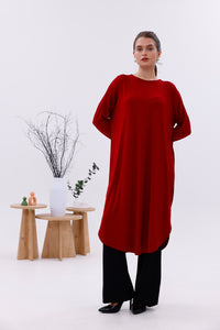 AFL Cotton Long Tunic Red