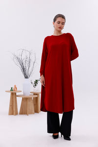 AFL Cotton Long Tunic Red