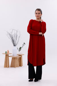 AFL Cotton Long Tunic Red
