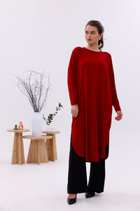 AFL Cotton Long Tunic Red