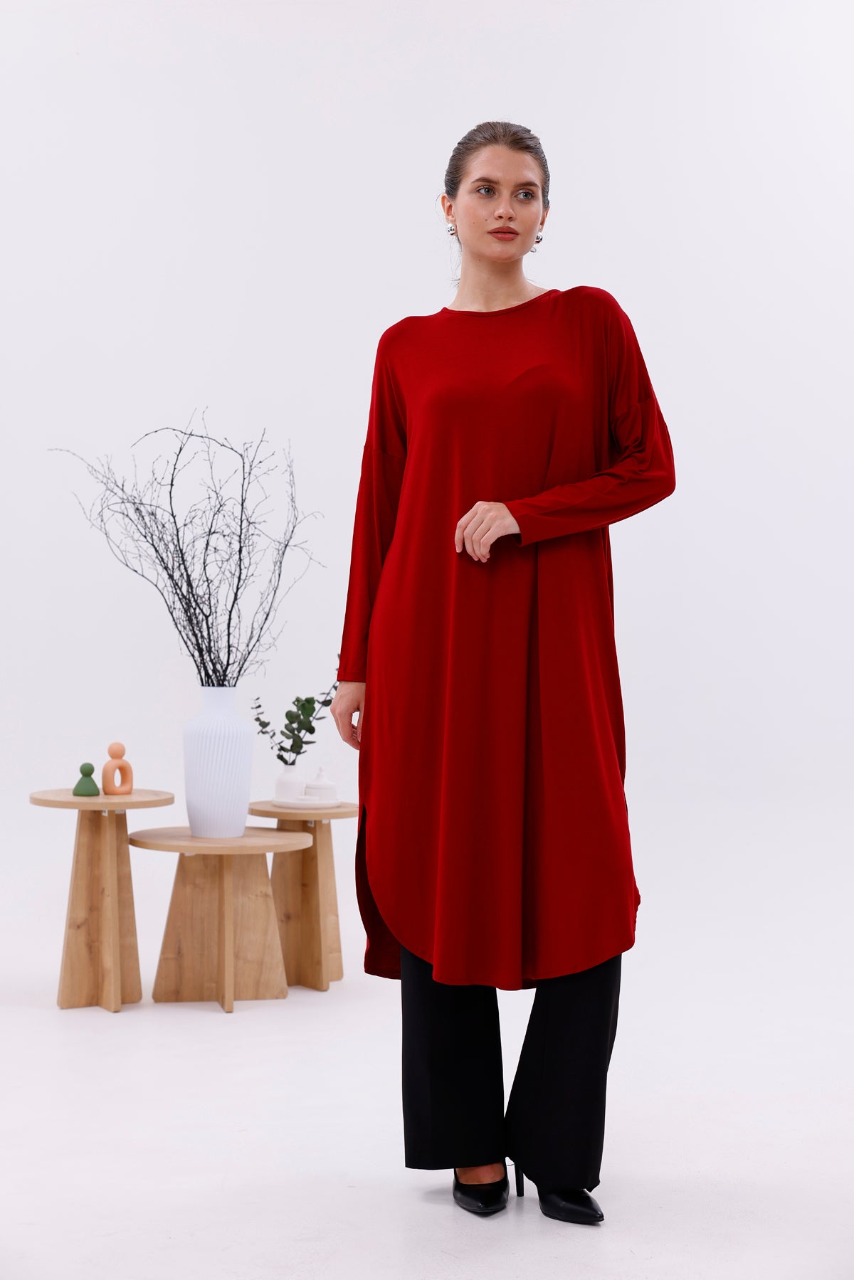 AFL Cotton Long Tunic Red