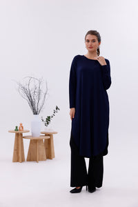 AFL Cotton Long Tunic Navy Blue