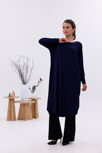 AFL Cotton Long Tunic Navy Blue