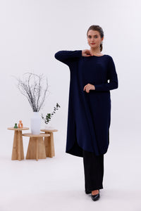AFL Cotton Long Tunic Navy Blue