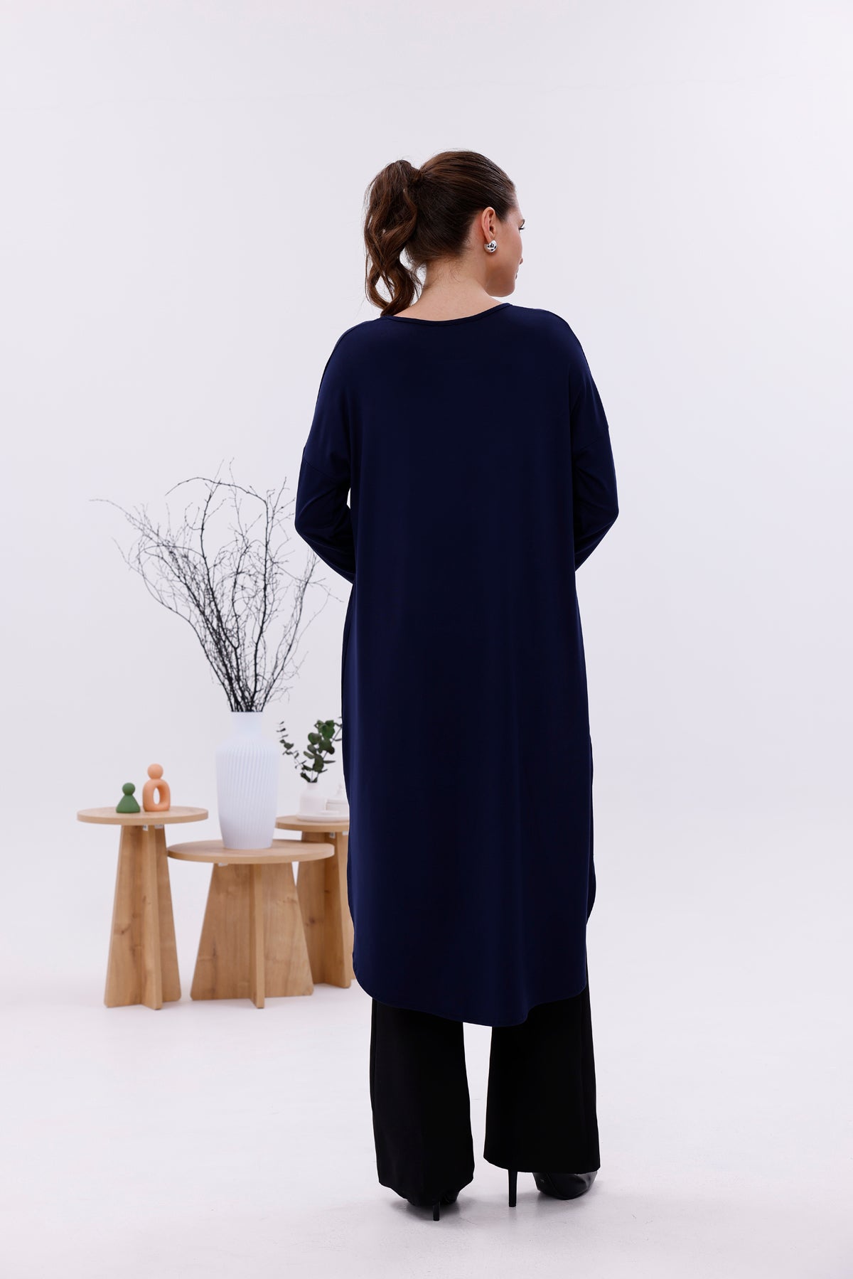 AFL Cotton Long Tunic Navy Blue