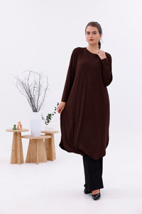 AFL Cotton Long Tunic Brown