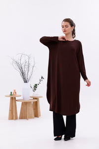 AFL Cotton Long Tunic Brown