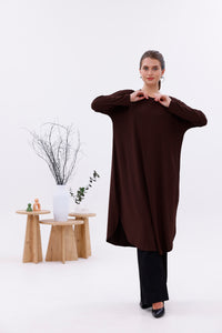 AFL Cotton Long Tunic Brown