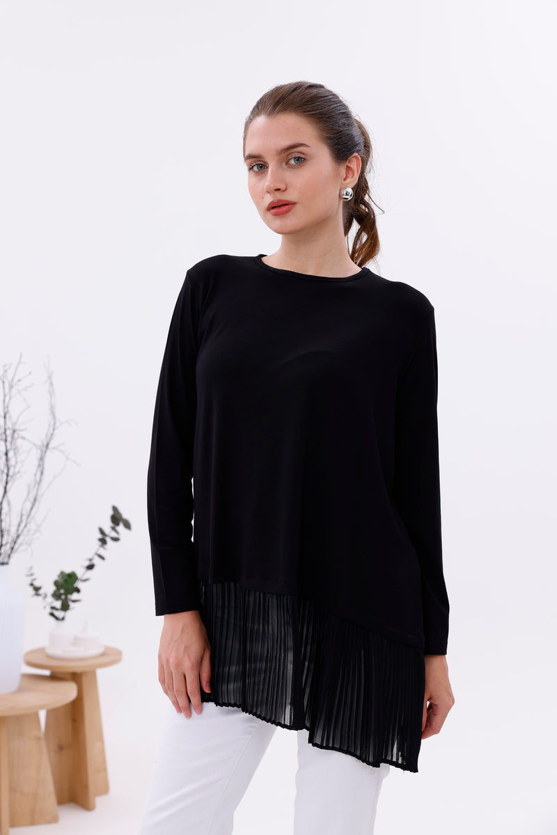 AFL Pleated Long Sleeve Inner Tunic Black
