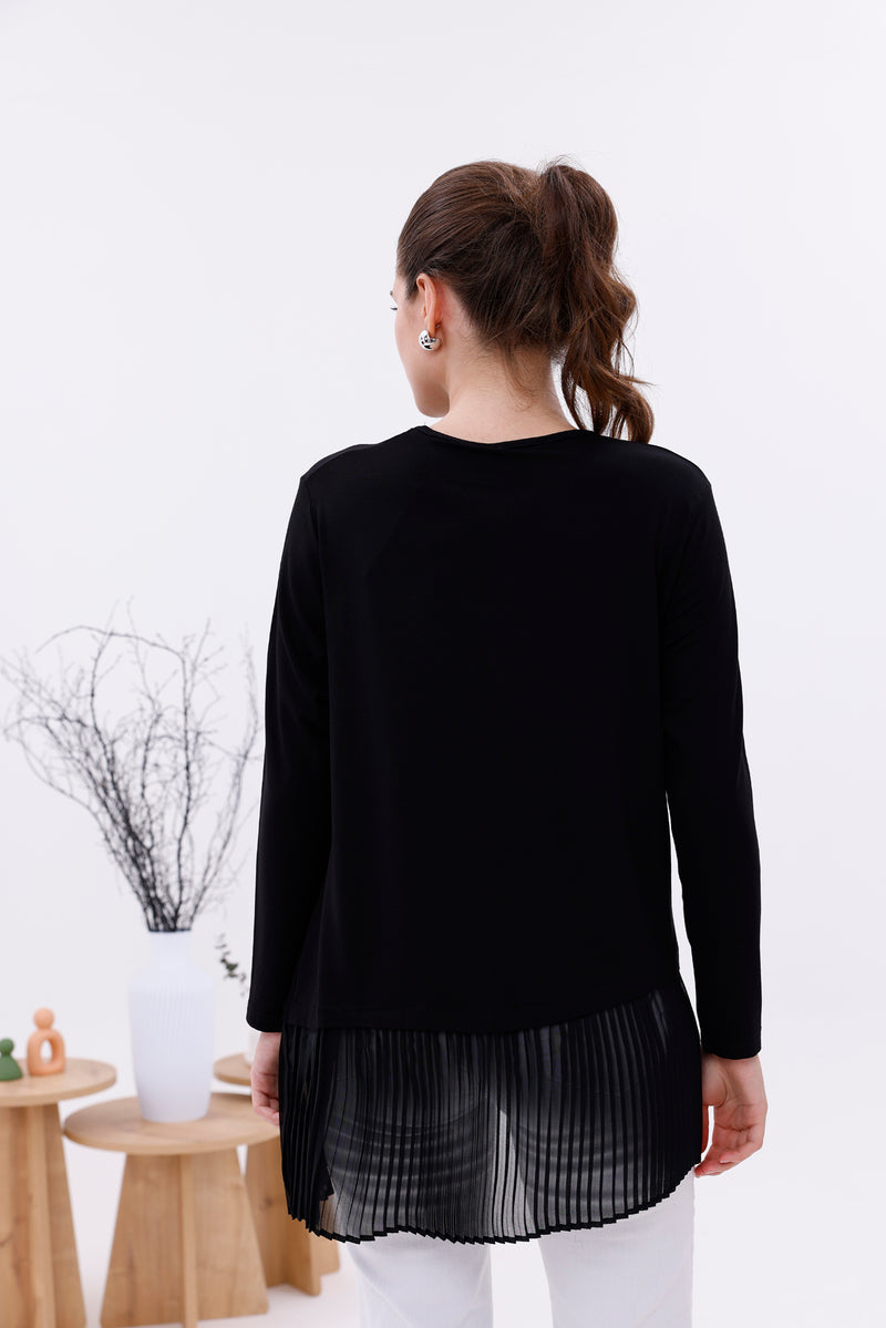AFL Pleated Long Sleeve Inner Tunic Black