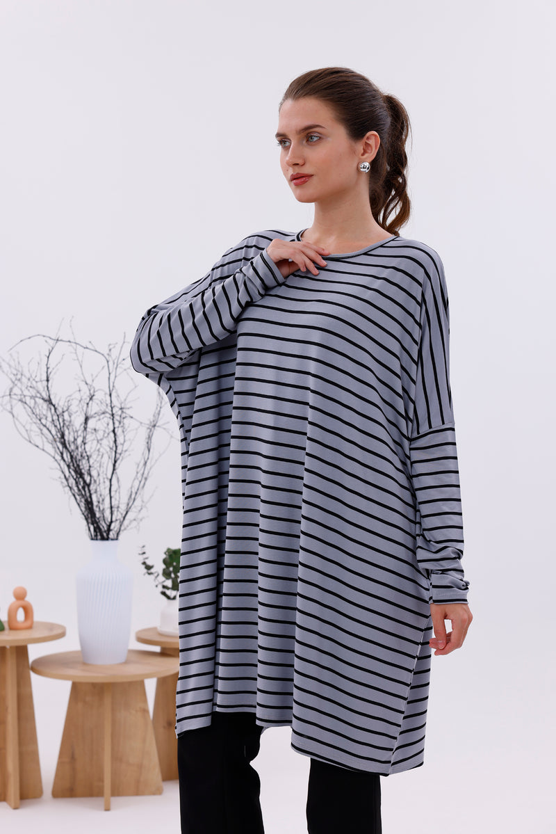 AFL Striped Tunic Gray