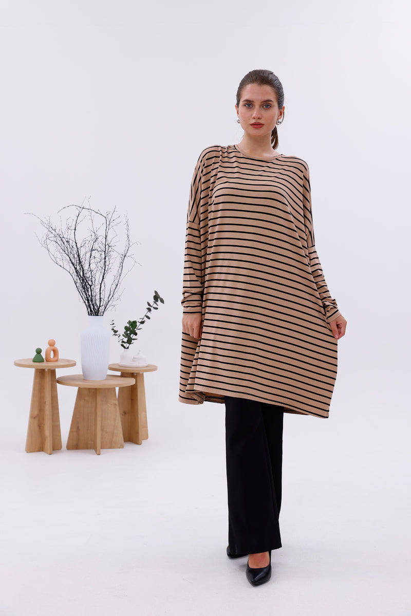 AFL Striped Tunic Beige