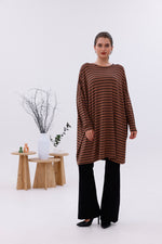 AFL Striped Tunic Brown