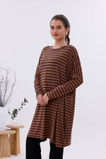 AFL Striped Tunic Brown