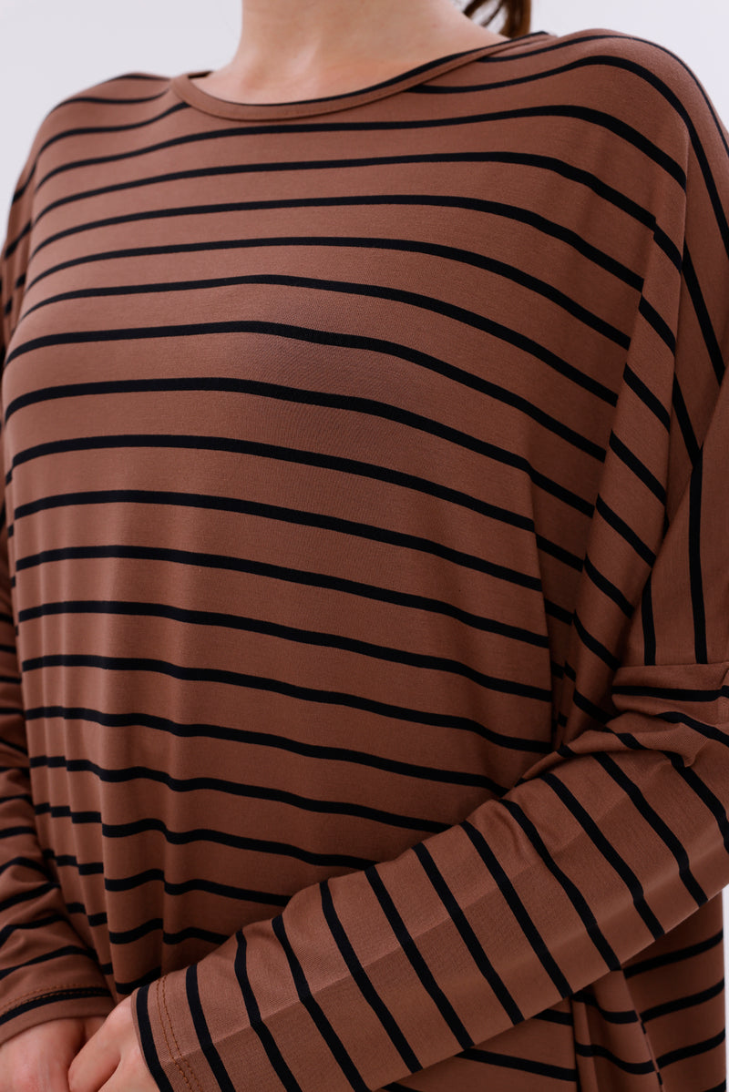 AFL Striped Tunic Brown