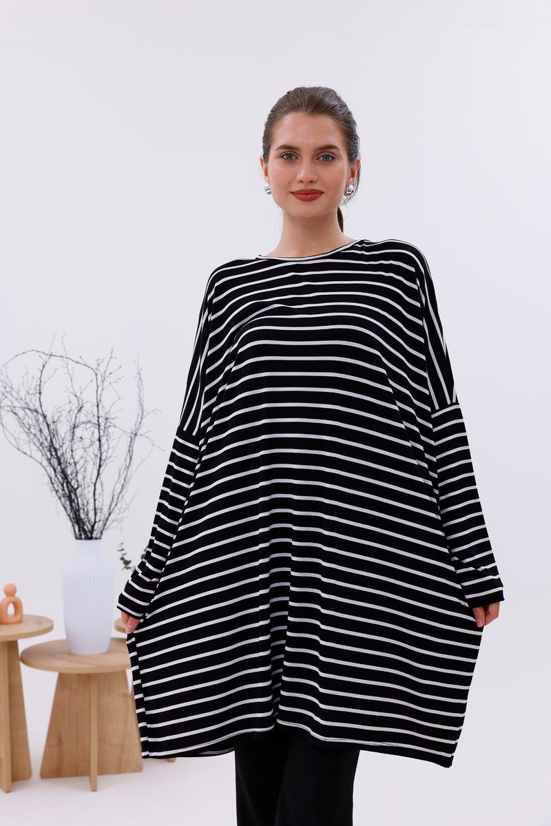 AFL Striped Tunic Black