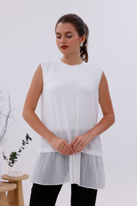 AFL Pleated Sleeveless Inner Tunic White