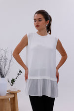 AFL Pleated Sleeveless Inner Tunic White