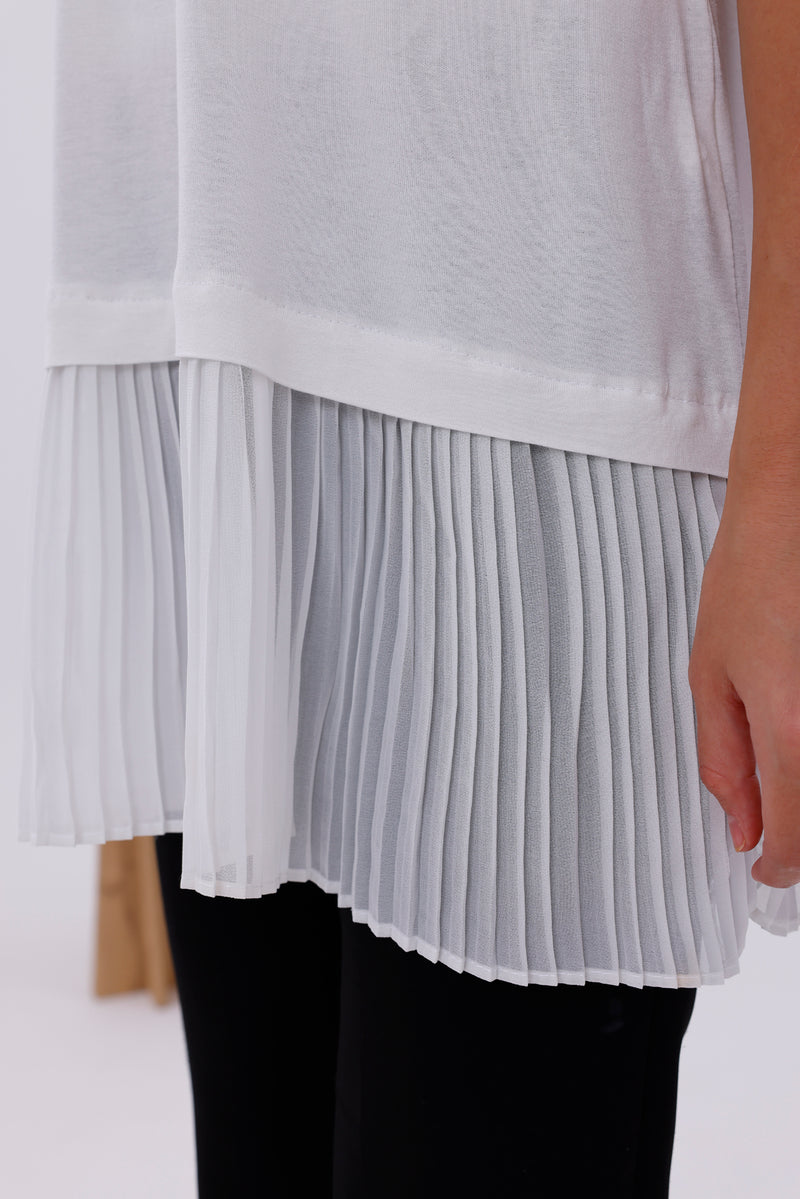AFL Pleated Sleeveless Inner Tunic White