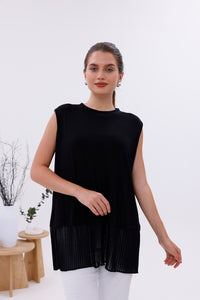 AFL Pleated Sleeveless Inner Tunic Black