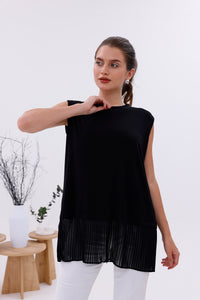 AFL Pleated Sleeveless Inner Tunic Black