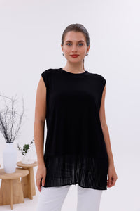 AFL Pleated Sleeveless Inner Tunic Black